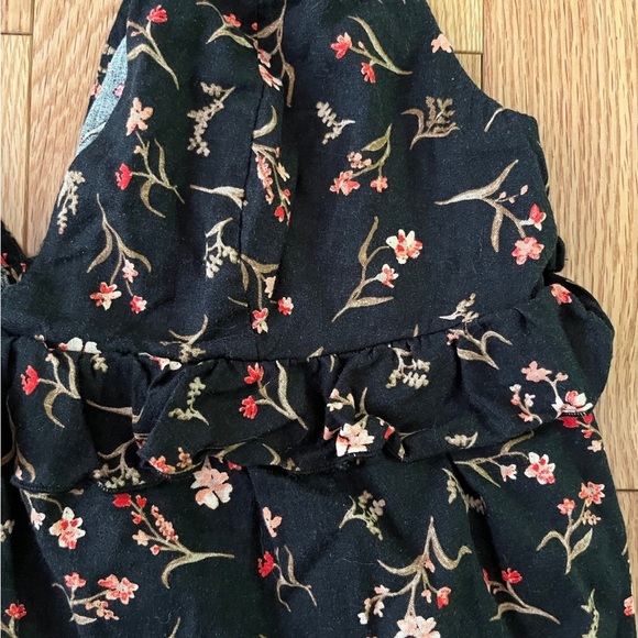 Urban Outfitters Black Floral Print Sleeveless Ruffled Top - Picture 5 of 7